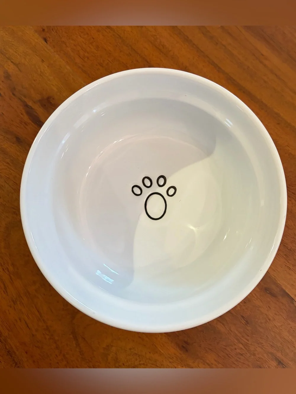 Signature Housewares Thirsty Ceramic Pet Dog Cat Bowl Double Sided Paw Print 6